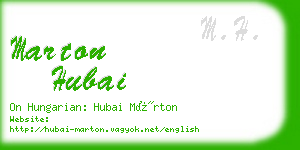 marton hubai business card